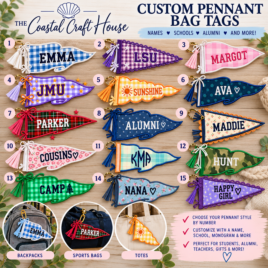 Personalized Pennant Bag Tag