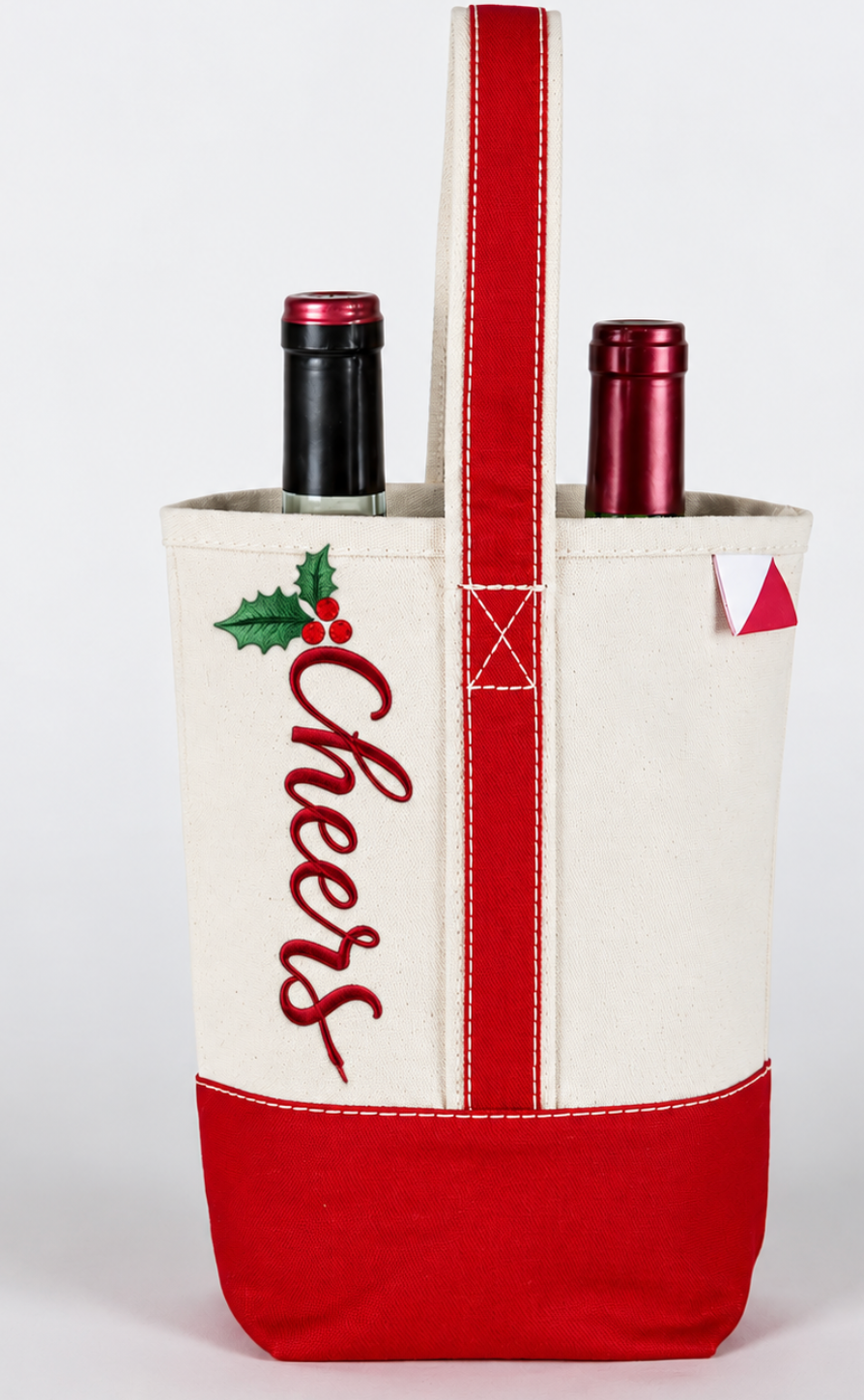 Custom Wine Tote - 2 bottle